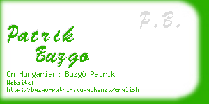 patrik buzgo business card