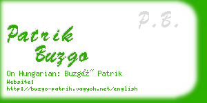 patrik buzgo business card